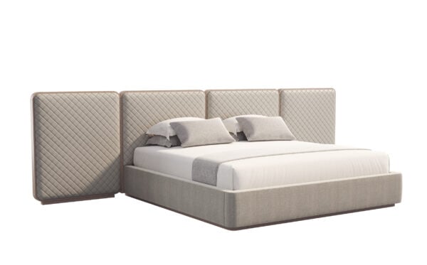 GEM UPHOLSTERED KING /  QUEEN BED WITH PANELS  TEXTURE (LOW) 101